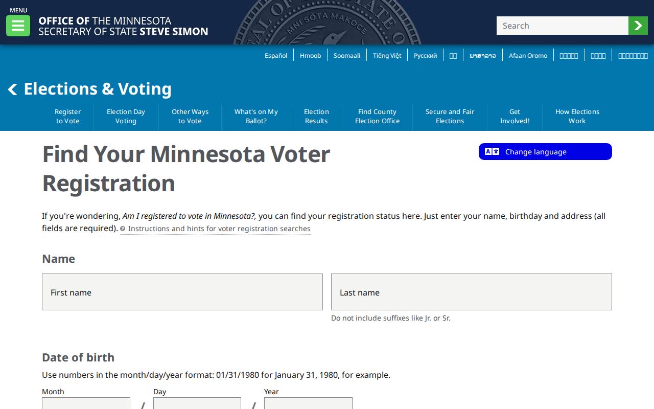 Dakota County residents directory Minnesota voter lookup fields