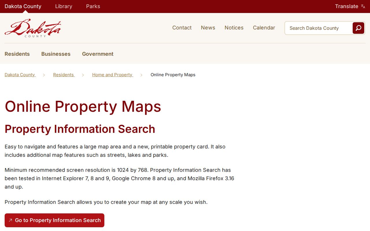Dakota County neighbors GIS parcel viewer
