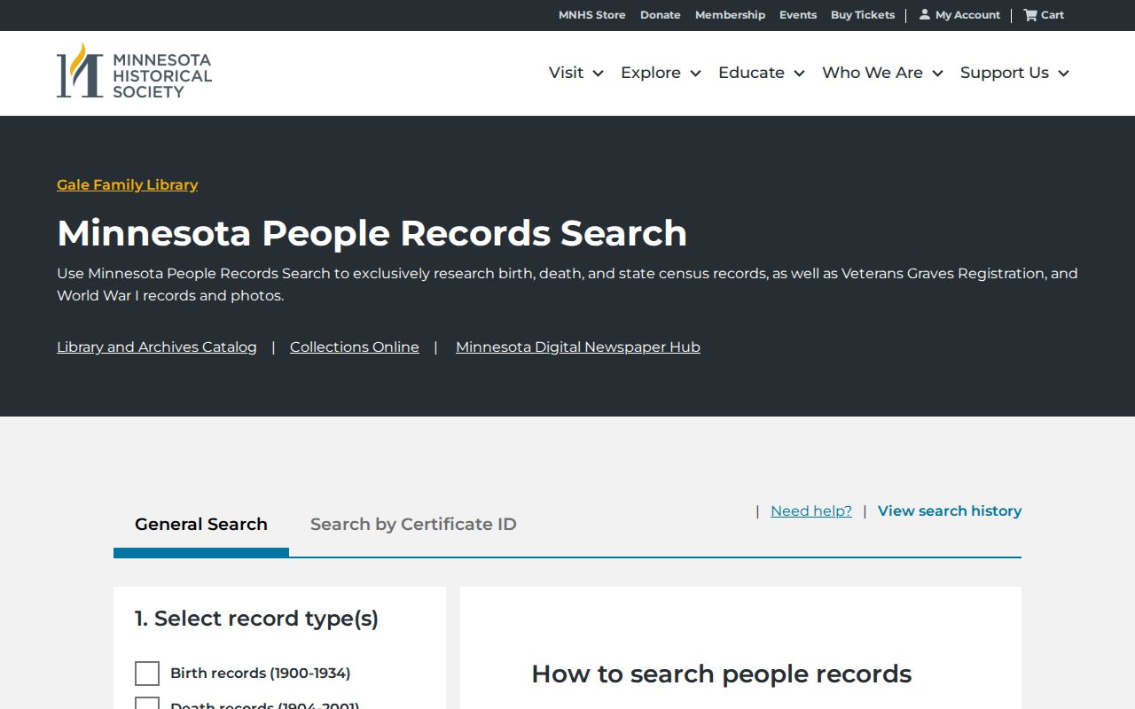 Dakota County previous residents MNHS People Records historical search